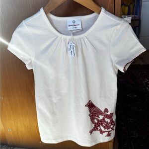 Hanna Andersson 100% Organic Cotton Bird Print Tee - European size 120 - NEW